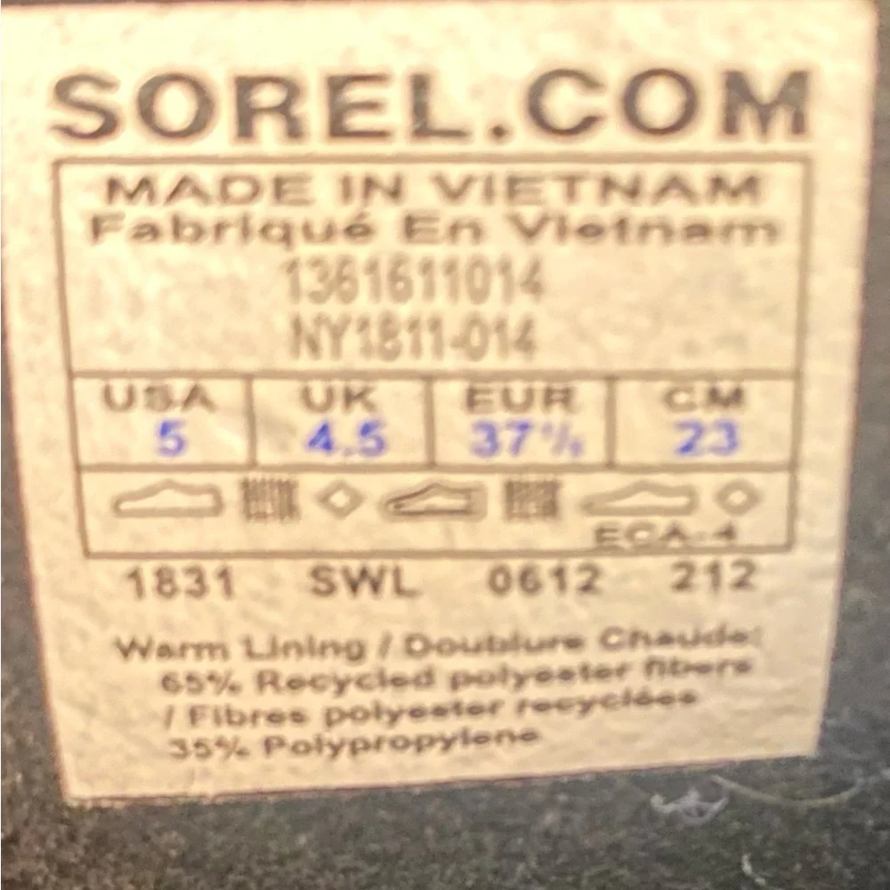 Sorel blue snowflake insulted winter Snow Boots‎ girls size 5